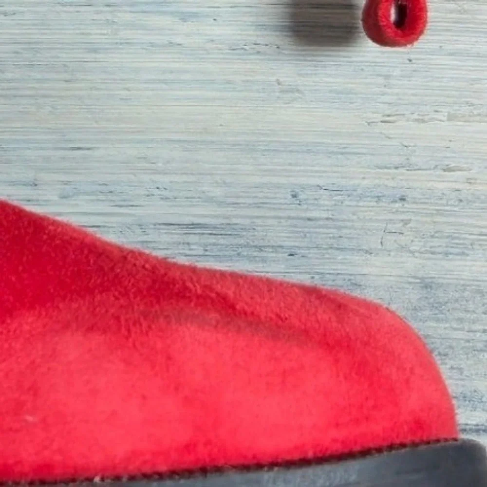 BRUNATE Red Suede Shearling Lined Ankle Boots Women's Size 37‎ Made in Italy